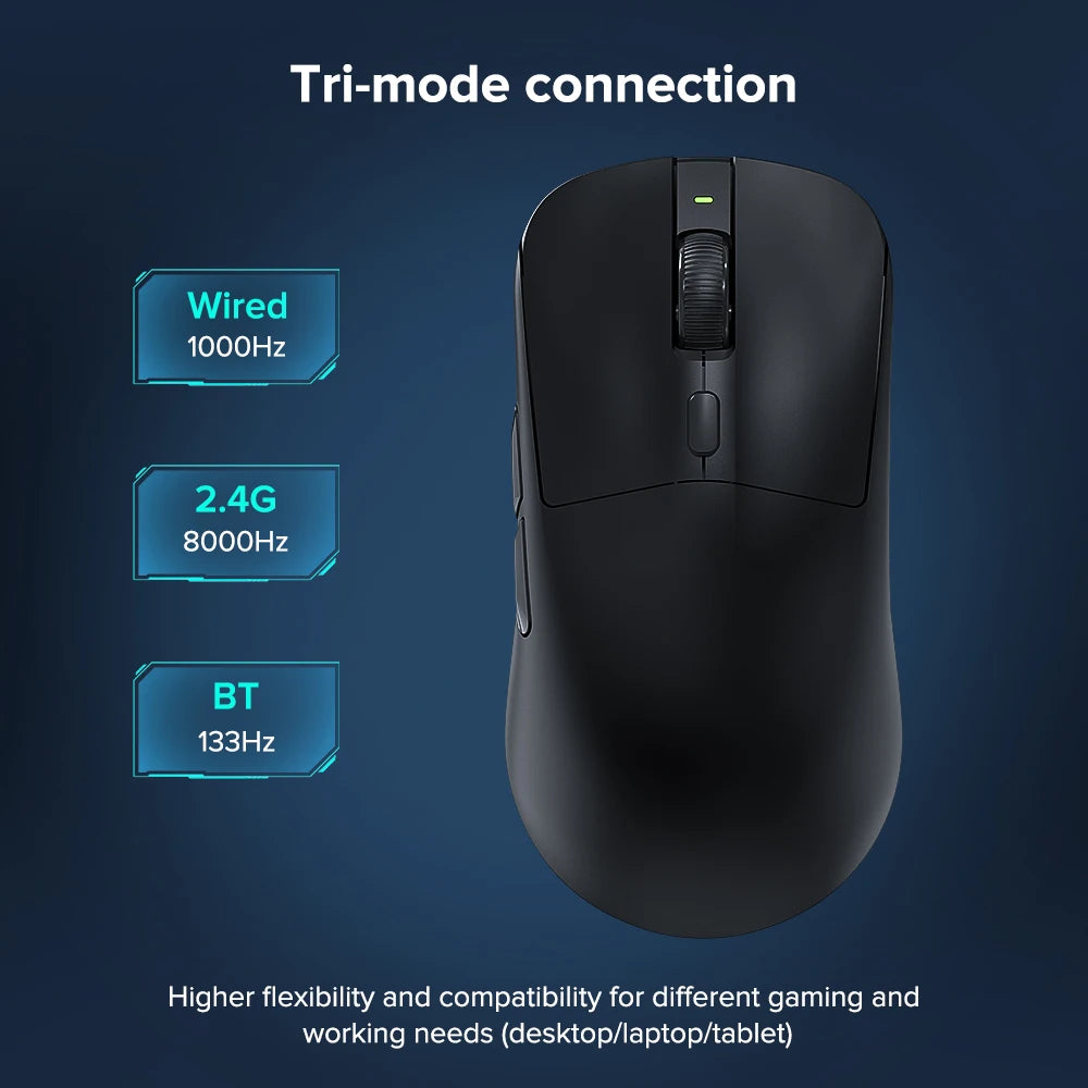 KYSONA M617 Wireless Mouse Ergonomics Tri-mode Rechargeable 2.4G 59g Lightweight E-sports PAW 3395 DPI 26K Gaming Mouse For PC