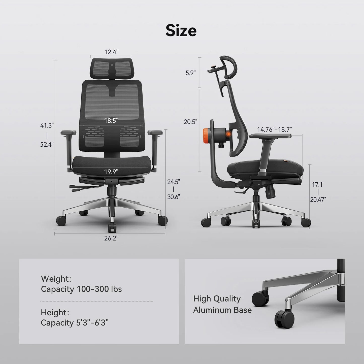NEWTRAL MagicH-BPro Ergonomic Office Chair with Footrest, Auto-Following Backrest, Adjustable Lumbar Support, Executive Mesh Chair