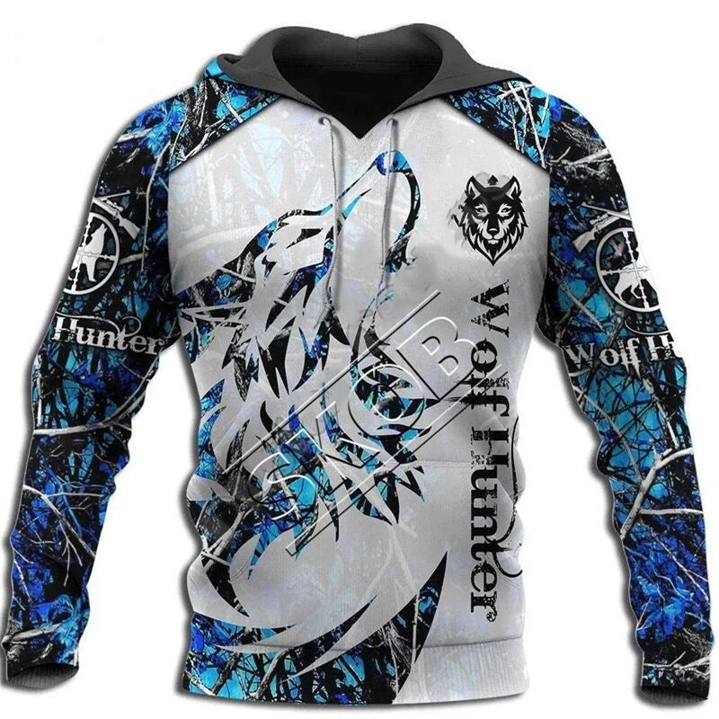 Fashion Herbst Löwe, Wolf Hoodies Weißer Tigerfell-3D-Allover-Print Herren-Sweatshirt Unisex-Pullover Freizeitjacke