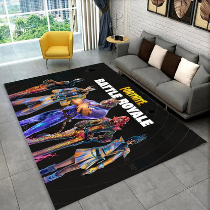 F-Fortnites килим с анимационен гейм дизайн за игрална стая, спалня, дневна, диван и декорация на входа, интериорен килим, неплъзгаща се подова постелка, подарък
