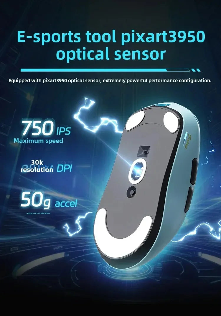 SCYROX V6 Non-Porous Wireless Mouse Esports 40g 750IPS with 8K Receiver Fast Response 3950 High Quality 8KHz Gaming Mouse