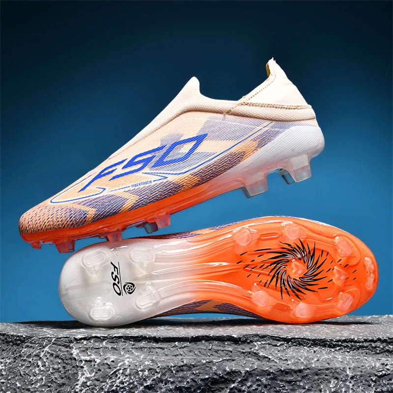 Nouvelles chaussures de football pour hommes, crampons de haute qualité, bottes de football pour terrain en herbe, idéales pour les matchs en extérieur, baskets légères mi-hautes, très vendues, antidérapantes, pour l'e