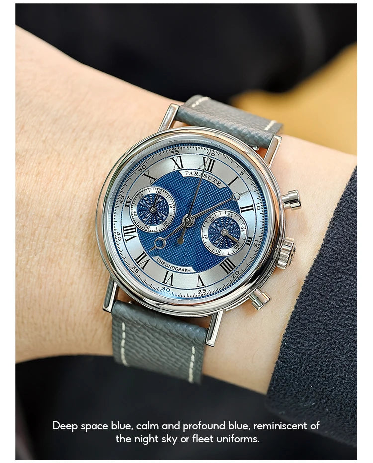 FARASUTE 2025 New Retro Men's Watches Quartz Watch For Men Speed Sports Chronograph AR Coating Sapphire VK64 Clock Reloj Hombre