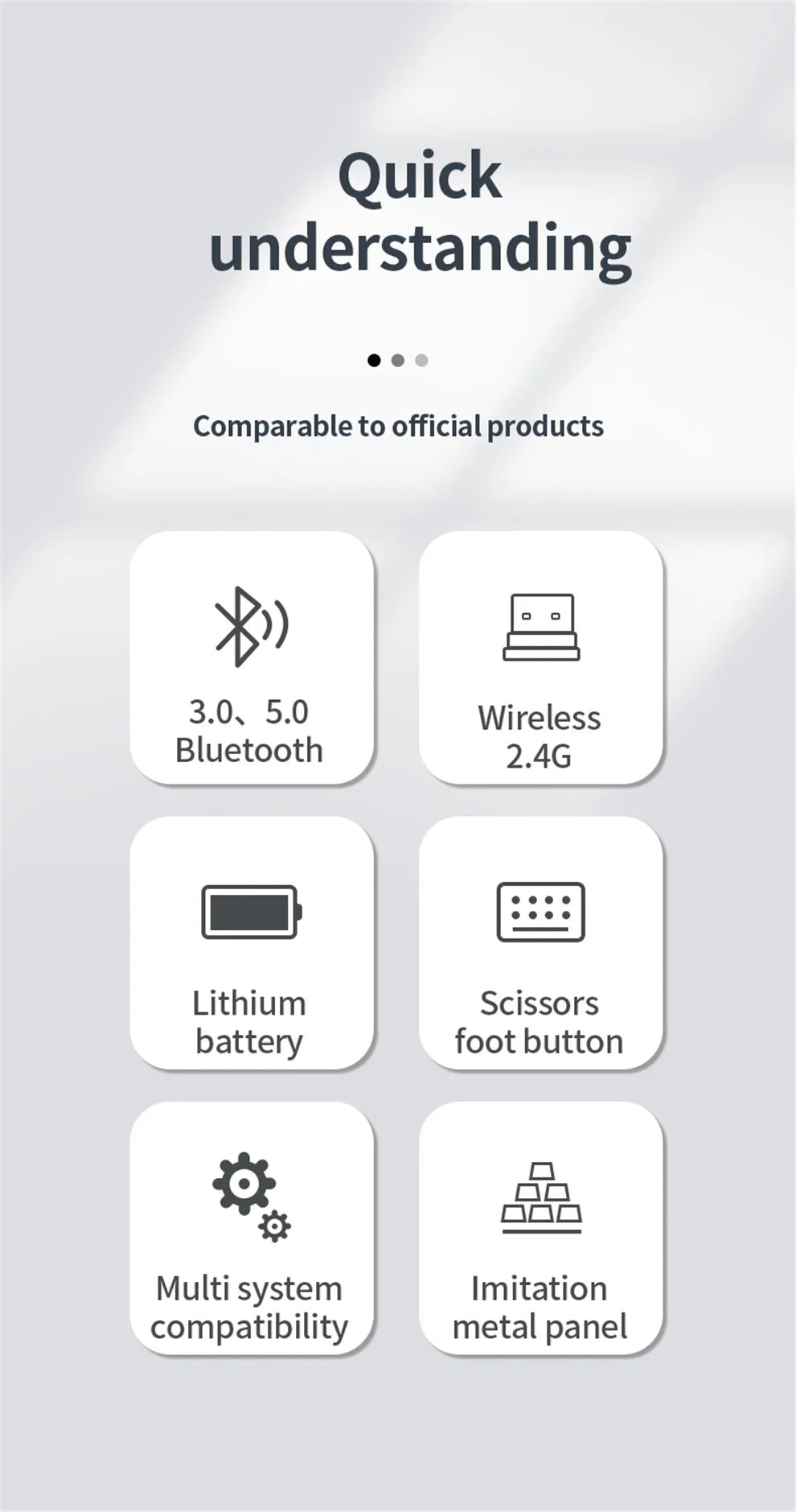 JOMAA Bluetooth&2.4G USB Keyboard and Mouse Set for Laptop Computer ipad Rechargeable Wireless Keyboard and Mouse Combo Slient