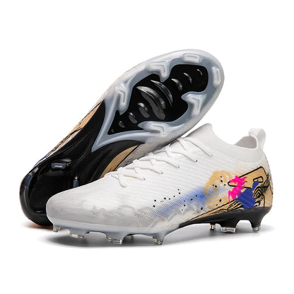 Nouvelles chaussures de football pour hommes, crampons d'entraînement, chaussures de soccer antidérapantes, ultralégères, crampons longs FG pour extérieur, livraison directe