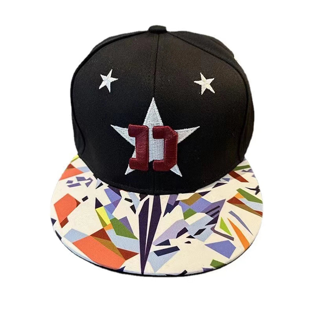 Men's Letter Embroidery Tide All-Match Flat Brim Baseball Cap Ladies Summer Hip-Hop Hat Outdoor Shade Adjustable Peaked Cap