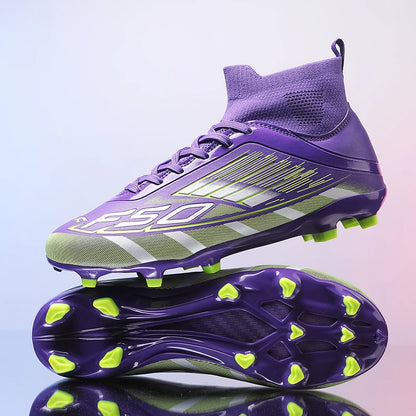 New Men's Football Boots Non-Slip Boys Grass Cleats High-Quality Match Soccer Shoes Hot-Selling Sneakers Outdoor High-Top Light