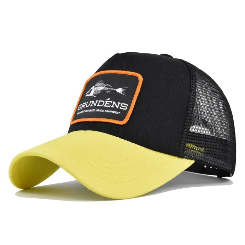High Quality Fish Bone Cartoon Snapback Baseball Cap Hip Hop Dad Mesh Hat Trucker Hat Outdoor Sports Cycling Travel Sun Hat