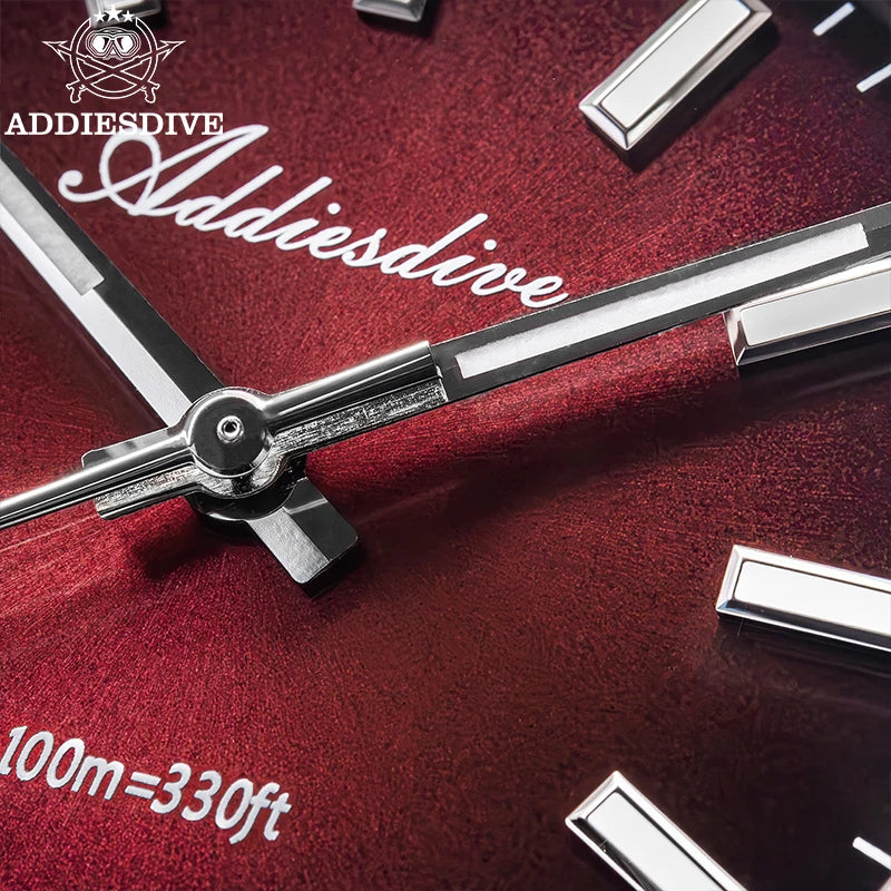Relógio masculino novo ADDIESDIVE AD2073, vidro de safira, 36mm, VH31, quartz, efeito sunburst, 10Bar, impermeável para mergulho, luminoso