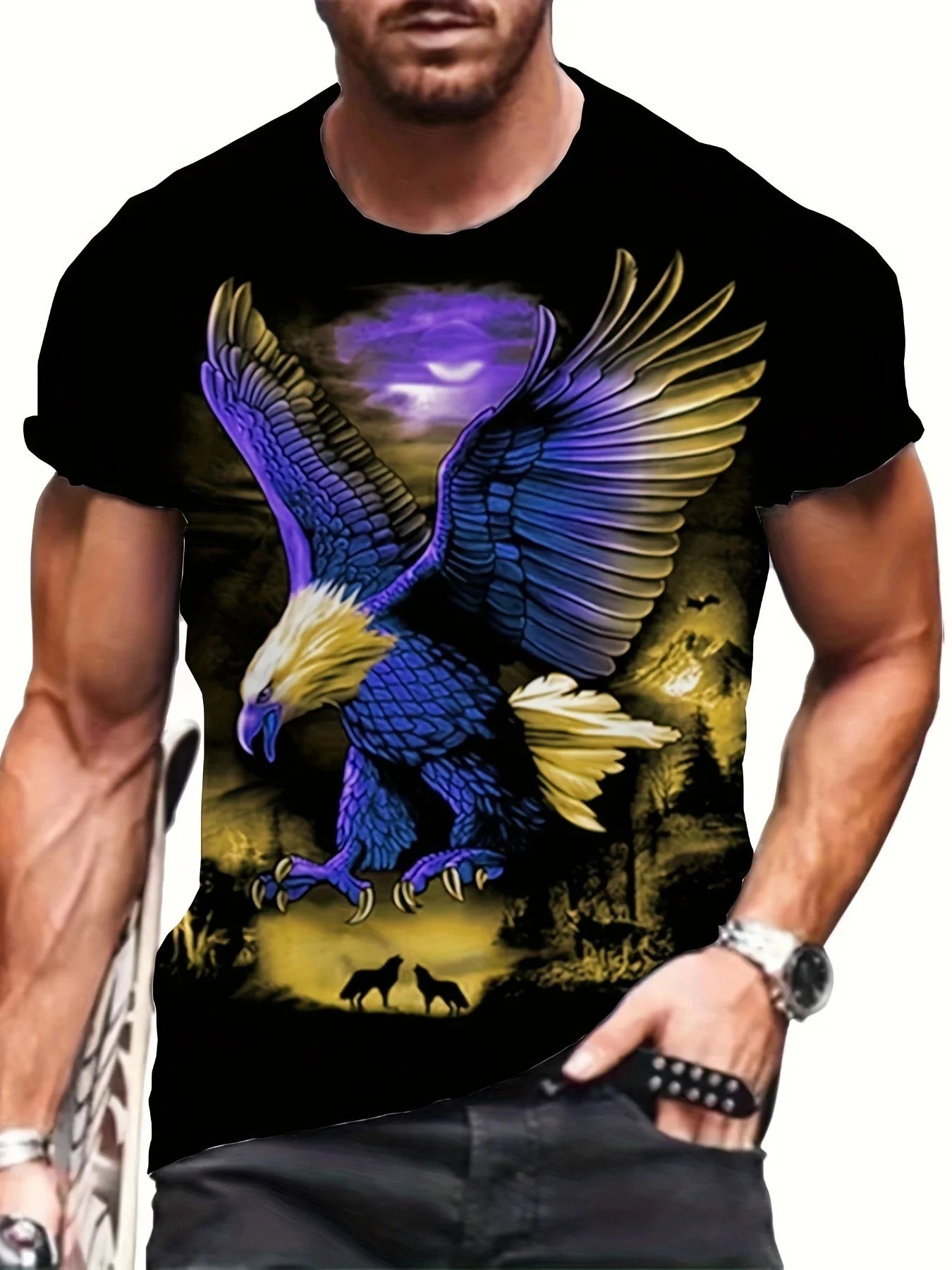Fashion Eagle Graphic T Shirts Luxury T-Shirt Summer Men's T-Shirts Casual Tops Short Sleeve T-Shirt 3D Printing Men Clothing