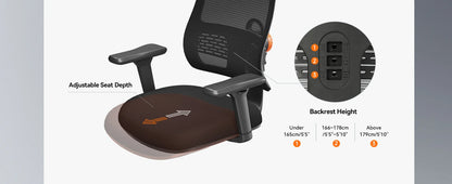 NEWTRAL MAGICH003 Ergonomic Office Chair with Adaptive Lumbar Support, Auto-Following Backrest, Adjustable Headrest, 3D Armrests & Seat Depth