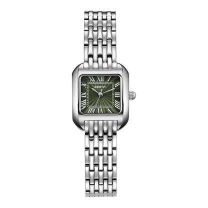 BERNY Luxury Brand Women's Watch New In High Quality S/S Square Ladies Quartz Watches Fashion Elegant Business Wristwatch