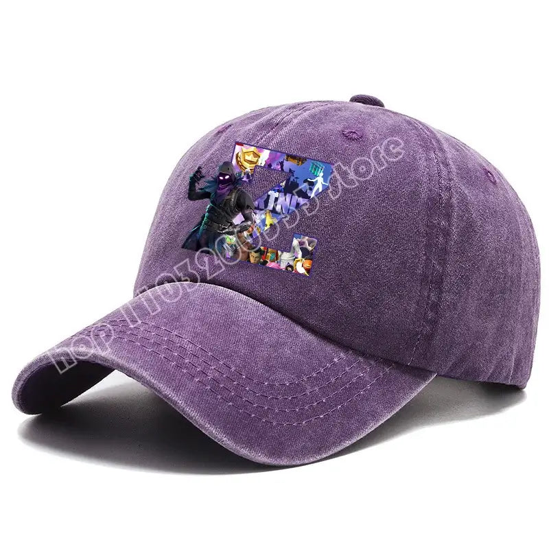 Gorra de béisbol para adulto Fortnite A-Z Letter, para hombre y mujer, ajustable, de denim lavado, estilo retro hip hop, sombrero para el sol, accesorio para deportes al aire libre, regalo