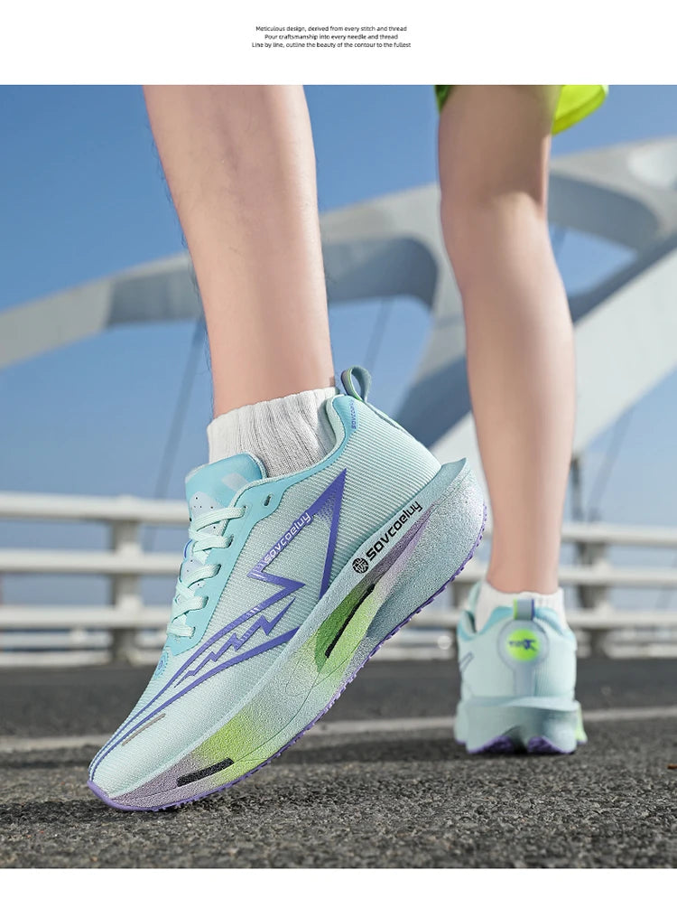 Zapatillas de running con placa de carbono para maratón, deportivas, transpirables, ligeras, cómodas y antideslizantes para hombre y mujer