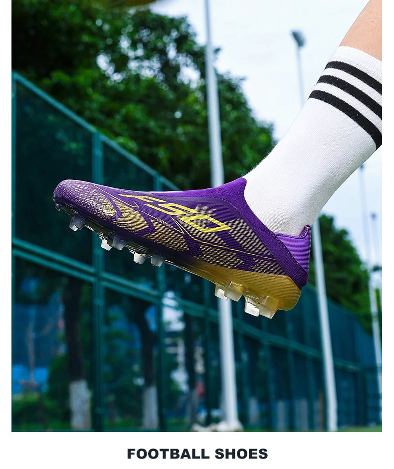 New Men's Football Boots, Non-Slip Boys' Soccer Shoes, Grass Cleats, High-Quality Match Sneakers, Hot-Selling Outdoor High-Top Light Boots