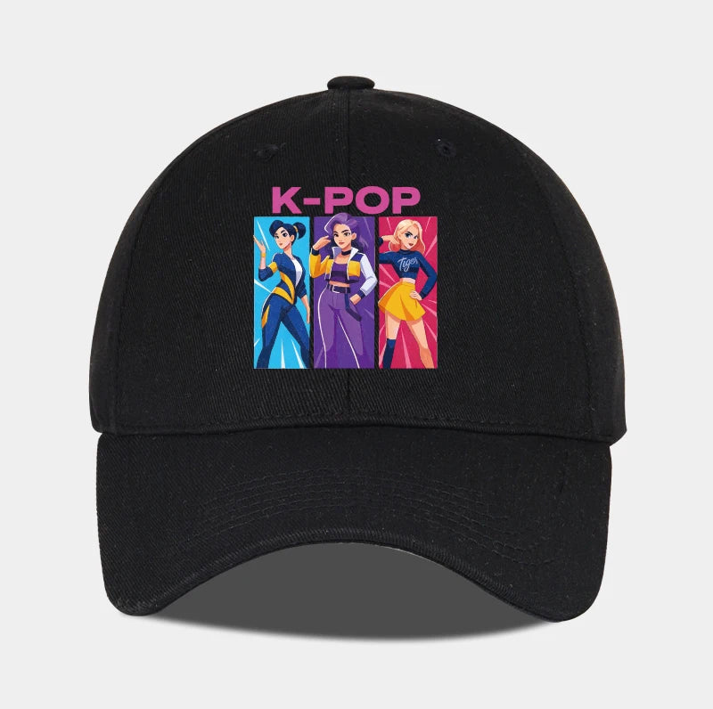 K-POP Girl Group Cartoon Baseball Cap Men Women Casual Adjustable Vintage Dad Hat Y2K Kpop Fan Sun Hat