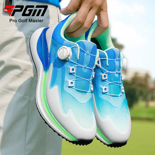 PGM Men's Golf Shoes with Ultra Soft Sole, Knob Shoelaces, Breathable, Anti-Slip Outdoor Sports Sneakers XZ412