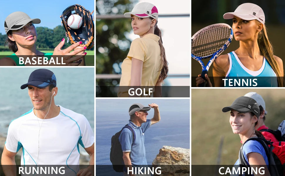 GADIEMKENSD Unisex Quick Dry Sports Cap - Running, Hiking, Golf - Sun Protective Outdoor Cap (Gorra Running, Boné Corrida）