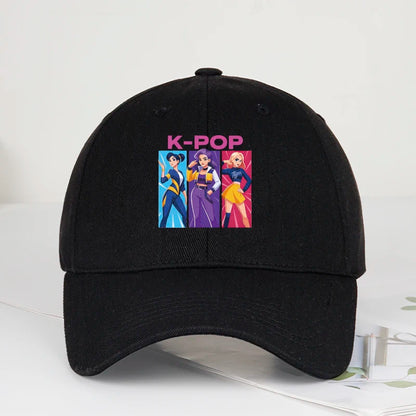 K-POP Girl Group Cartoon Baseball Cap Men Women Casual Adjustable Vintage Dad Hat Y2K Kpop Fan Sun Hat