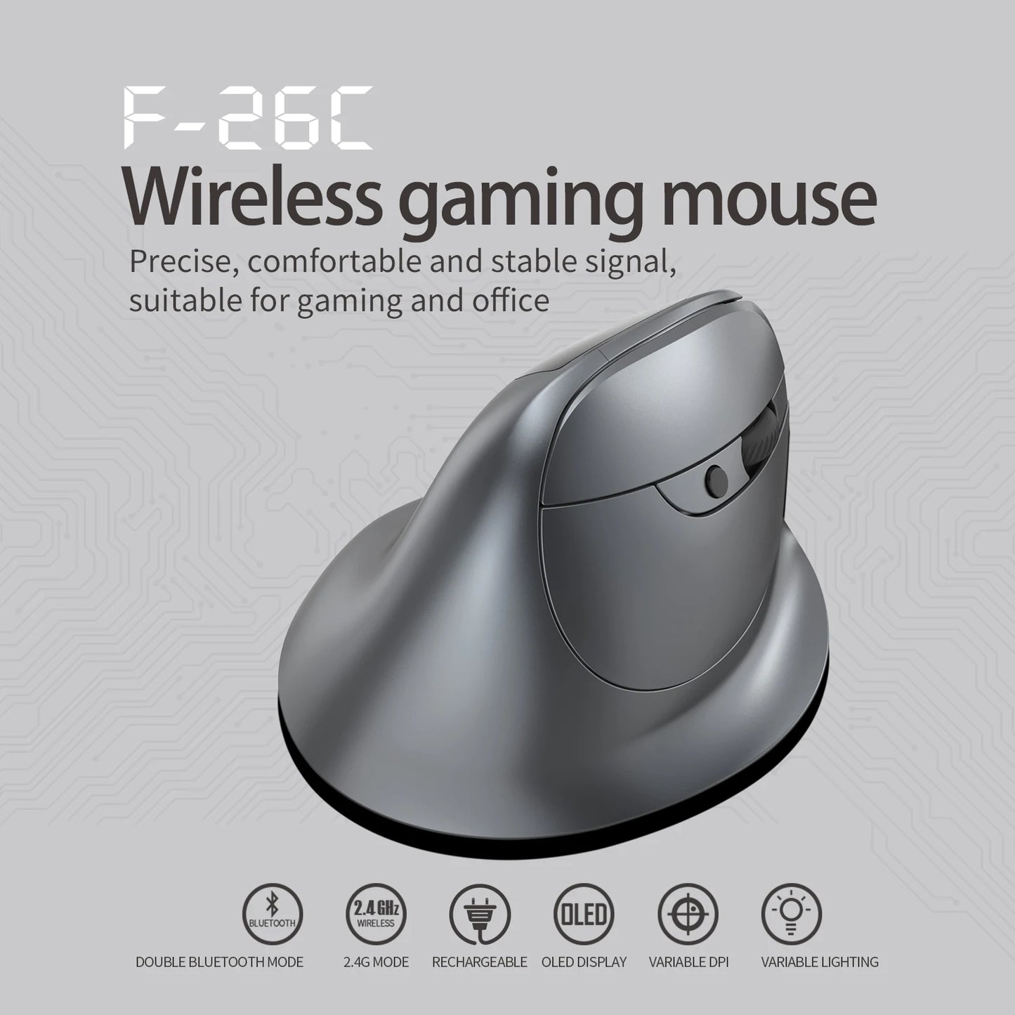Lefon F33 Bluetooth Ergonomic Trackball Mouse, Rechargeable Wireless Trackball Mouse with Bluetooth & 2.4G, 4800 DPI Ergonomic Rollerball Mouse for PC, Office & Drawing