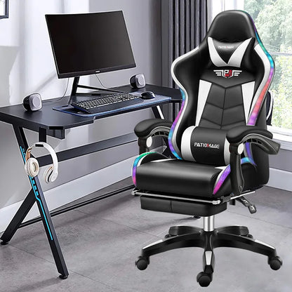 Ergonomic Gaming Office Chair with Adjustable Height, Comfortable Computer Desk Chair, E-Sports Chair with Armrests for Home & Office