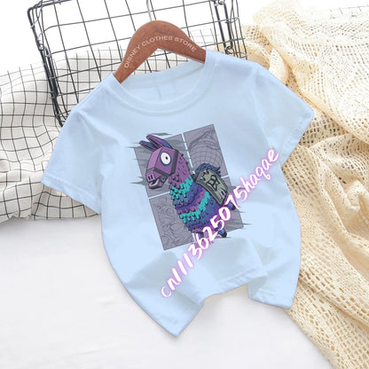 Fortnites Children T-shirts Game Cartoon Printed Figures Fortress Night Tees Game Short Sleeves Tops Summer Boys Girls Clothes