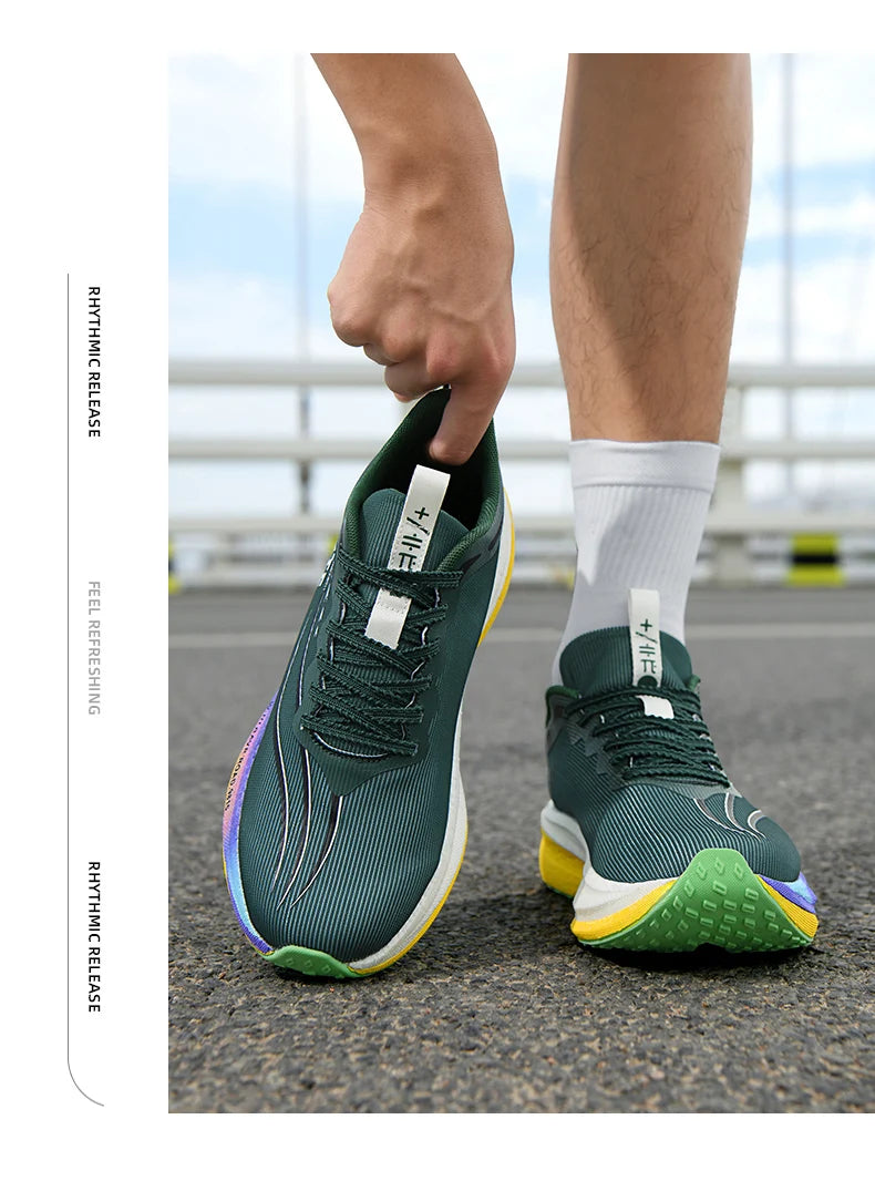 Men’s Running Shoes with Carbon Board, Specialty Marathon Sports, Breathable, Lightweight, Comfortable Women’s Athletic Non-Skid Sneakers