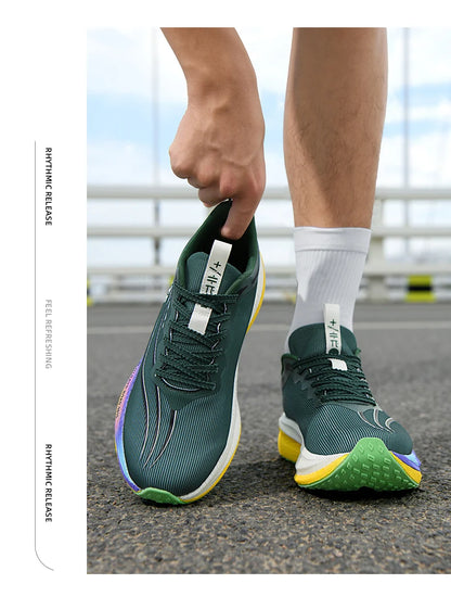 Men’s Running Shoes with Carbon Board, Specialty Marathon Sports, Breathable, Lightweight, Comfortable Women’s Athletic Non-Skid Sneakers