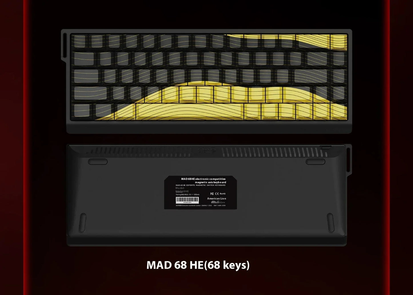 Madlions Mad 60He Magnetic Switch Mechanical Keyboard MAD68 Wired Keyboard Mad60he Custom MAD68he Esports Gamer Keyboard Gifts
