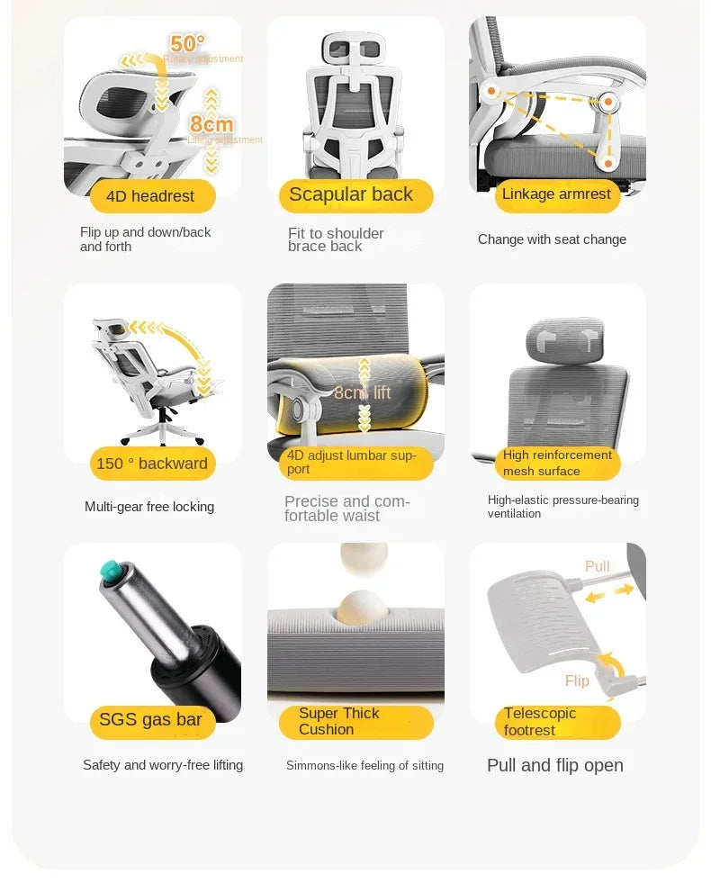 Ergonomic Mesh Office Chair with Lumbar Support, High Back Computer Desk Chair, Adjustable Comfortable Office Chair for Work, Gaming & Study