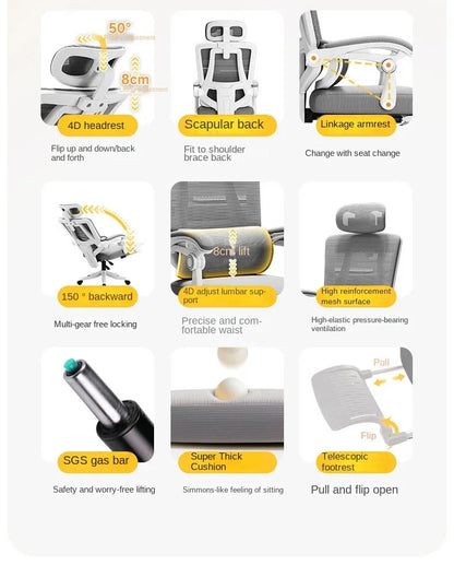 Ergonomic Mesh Office Chair with Lumbar Support, High Back Computer Desk Chair, Adjustable Comfortable Office Chair for Work, Gaming & Study