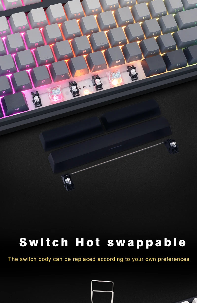SKYLOONG GK104 Pro Wireless Mechanical Keyboard 100% Custom Keyboard Hot-Swappable Low-noise Switch for PC Gamer Office Accessories