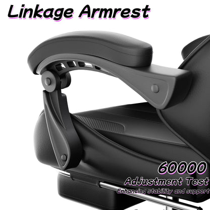 Ergonomic Gaming Chair, Computer Office Chair with Footrest Headrest, Adjustable Height & Backrest Office Chair for Adult
