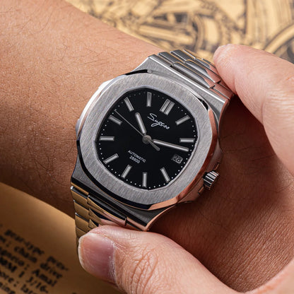 Orologio da uomo Sugess automatico meccanico, movimento Miyota 9015, quadrante MOP, luminoso, impermeabile 5bar, bracciale di lusso S466