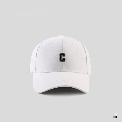 Hard-top C Letter Baseball Cap Men Women's Korean version of the tide peaked cap wide-brimmed big head  the curved brimmed hat