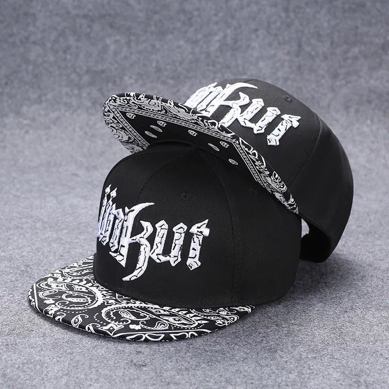 Men's Letter Embroidery Tide All-Match Flat Brim Baseball Cap Ladies Summer Hip-Hop Hat Outdoor Shade Adjustable Peaked Cap