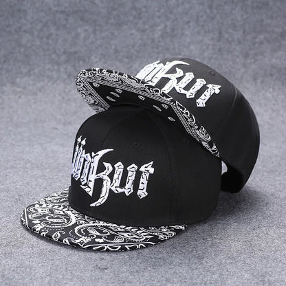 Men's Letter Embroidery Tide All-Match Flat Brim Baseball Cap Ladies Summer Hip-Hop Hat Outdoor Shade Adjustable Peaked Cap