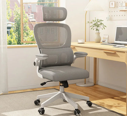 Chaise ergonomique pour ordinateur, protection lombaire, dossier respirant, chaise relevable, pour la maison et le bureau, idéale pour les postures assises prolongées.