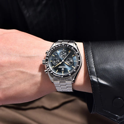 Moška ura PAGANI DESIGN »New Moon« – luksuzna kvarčna ura, kronograf, safirno steklo z antirefleksno obdelavo, keramični okvir, svetleče kazalce