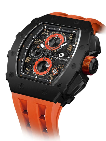 TSAR BOMBA New TB8204 Watch for Men, Japan Quartz Chronograph, 50M Waterproof Wristwatch, Fashion Sport Clock, Luxury Gift