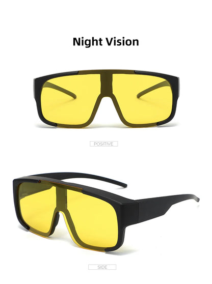 VIVIBEE Large Polarized Glasses Fit Over Sunglasses Photochromic Men Driving UV400 Fishing Outdoor Women Mirrored Dark Goggles