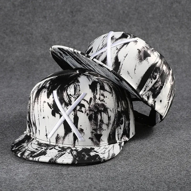 Men's Letter Embroidery Tide All-Match Flat Brim Baseball Cap Ladies Summer Hip-Hop Hat Outdoor Shade Adjustable Peaked Cap