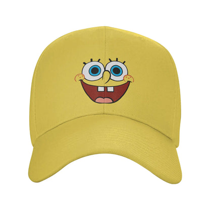 Cappellino da baseball Spongebob con grande volto sorridente, modello "Sun", stile retrò "Trucker" primaverile y2k per coppie, donne, tennis, skate e baseball