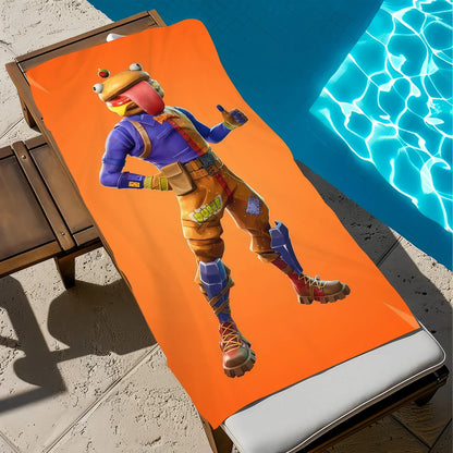 Hauska F-Fortnite-pelitaidepyyhe, pehmeä rantapyyhe, uintiretki, uima-allas, kylpypyyhe, kuntosali, spa, sisustus, lahja, loma