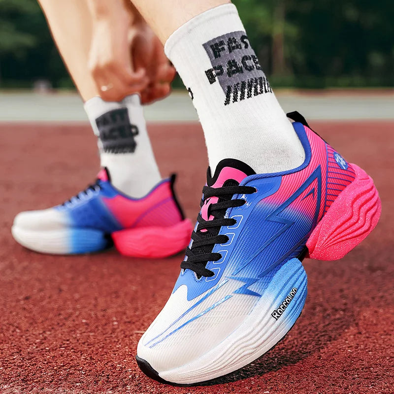 Couple Sports Shoes Professional Marathon Comfortable Jogging Shock-absorbing Training Shoes High Rebound Anti Slip Racing Shoes