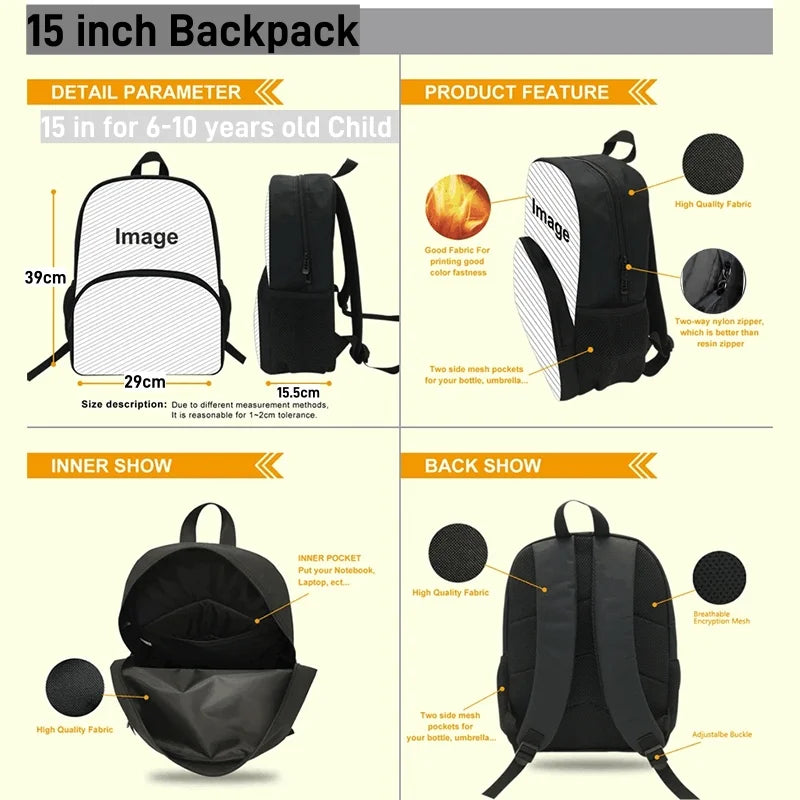 Classic Game Fortnite Kids Backpacks for Boys and Girls, Student Birthday Gift, Child School Bags with Large Capacity, Durable Camping Rucksack