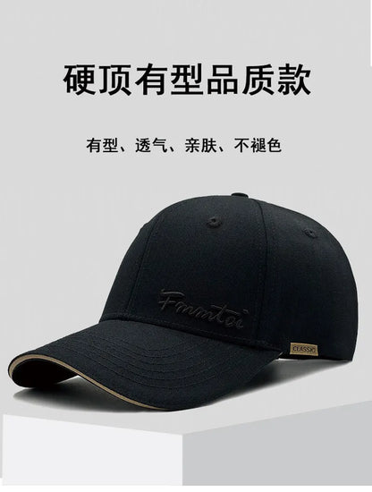 2026 New Men's Big Size Outdoor Sun Protection Baseball Cap, Hard Top Slim Face Fashion Peak Hat Unisex