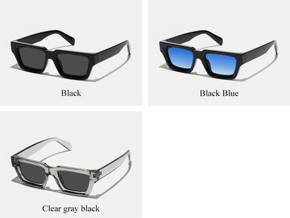 Ruiao 2026 fashion black small rectangular thick frame sunglasses for men and women rectangular summer wear shades