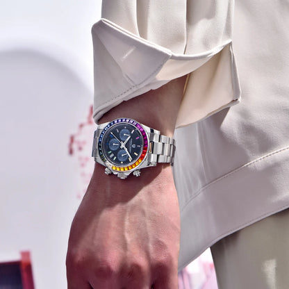 Montre pour homme PAGANI DESIGN – Modèle à cadrans colorés, montre-bracelet à quartz de luxe, chronographe équipé d'un mouvement