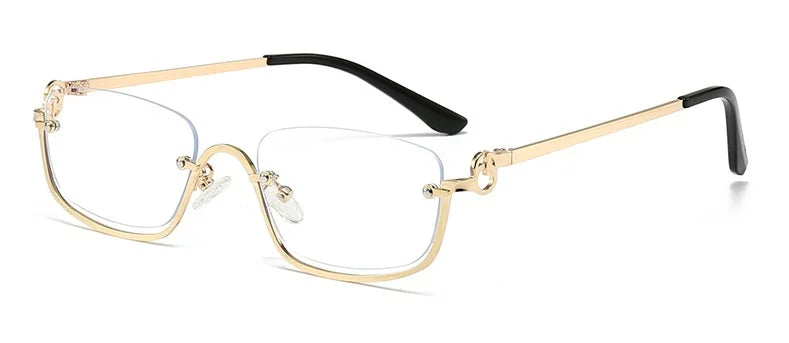 New retro metal small half frame sunglasses fashionable small square frame popular sunglasses brand designer sunglasses UV400